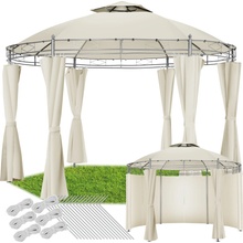 tectake 403266 zahradní altán luxusní kulatý 350cm siana - krémová
