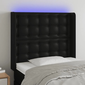 vidaXL LED горна табла за легло, черна, 103x16x118/128 см (3124132)