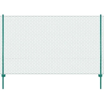 vidaXL Drátěný plot se sloupky ocel 25 x 1,5 m zelený