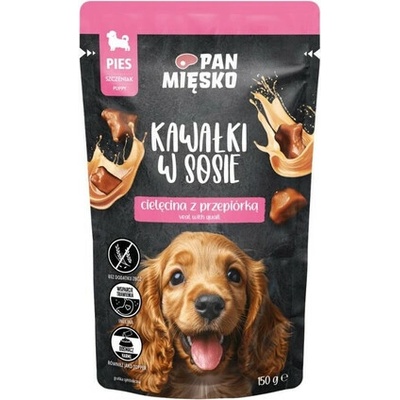 Pan Miesko Kúsky v omáčke Teľacina s prepelicou pre šteniatka 150 g
