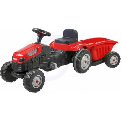 GoTrac MAXI šlapací traktor Farmer tichá kola s vlečkou