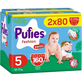 pufies Пелени гащи Pufies Fashion - Junior, размер 5, 160 броя, 12-17 kg, Mega Pack 2 (54000241)