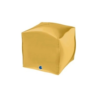 GRABO fóliový balónek Krychle zlatá 4D 38cm 15" nafukovací