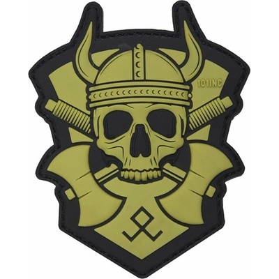101INC Nášivka 3D VIKING WITH HATCHET velcro ZELENÁ