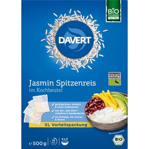 Davert Био бял жасминов ориз в торбички за варене WF Ibis Rice - 500 г