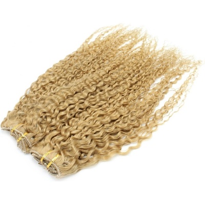 Kučeravý clip in maxi set 53cm pravé ľudské vlasy - REMY 200g - prírodná blond