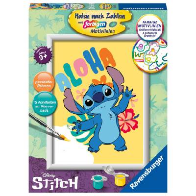 Ravensburger - Malen nach Zahlen 23767 - Disney Stitch - Kinder ab 9 Jahren