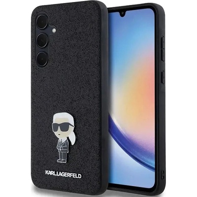 KARL LAGERFELD Кейс Karl Lagerfeld Fixed Glitter Ikonik Logo Metal Pin за Samsung Galaxy A35, черен (3666339259488)