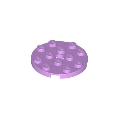Lego 60474 Medium Lavender Plate, Round 4 x 4 with Hole