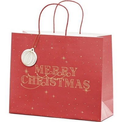 Dárková taška - Vánoční Merry Christmas červená