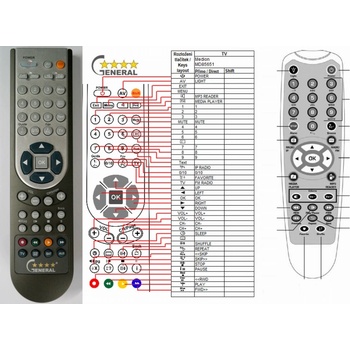 GENERAL MEDION MD85651 - съвместимо дистанционно управление на марката General (MD85651)