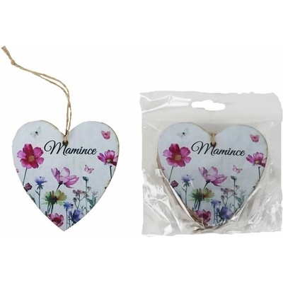 Srdce k zavěšení s nápisem MAMINCE, 10 ks D7877 – Zboží Mobilmania