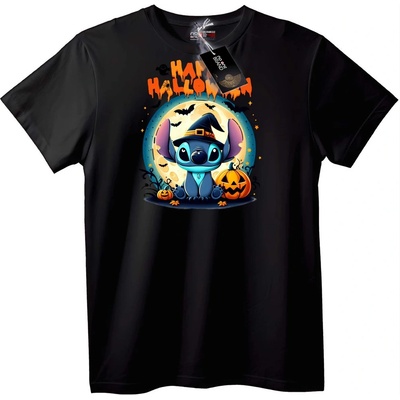 NOONEBRAND Тениска Стич Halloween вещица - XL, Black