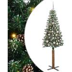vidaXL Тясно коледно дърво Зелен 180 cm ПВЦ и масивно борово дърво (3394901)