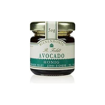 Rüdiger Feldt Imkerei + Bienenprodukte Avokádový med tmavý tekutý lehká švestková příchuť porce skleničky 50 g