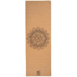 Sharp shape Cork travel yoga mat mandala