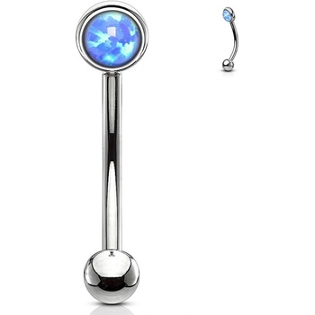 Šperky4U piercing do obočí modrý opál OB0003B-1208