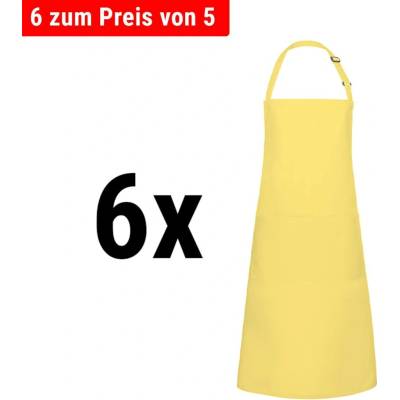 G.Gastro 6 ks Karlowsky Zástěra s laclem a kapsou Basic slunečně žlutá D9785901