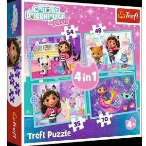 Trefl Puzzle - 4 in 1 - Gabbys Adventure - Gabbys Dollhouse Trefl 34670