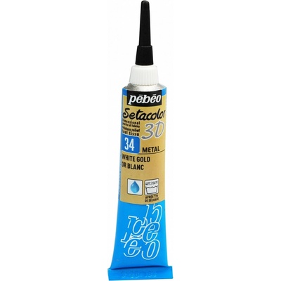 Pébéo Setacolor 3D Metal 20 ml kontúrovacia farba na textil 34 white gold