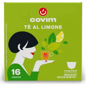 COVIM Тe Al Limone 16 бр Чай с лимон на капсули съвместими с Dolce Gusto