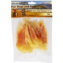 For Dogs and Cats Králičí ucho plněné kuřecím masem 75 g