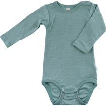 PoPoLiNi Kojenecké body merino vlna Sage Green