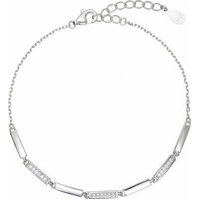 PAVONA Strieborný náramok obdĺžniky a zirkóny 13080.1 crystal