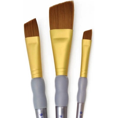 Sada zešikmených syntetických štětců Royal & Langnickel 3 kusy