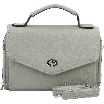 Stylová dámská koženková mini crossbody kabelka Milax šedá
