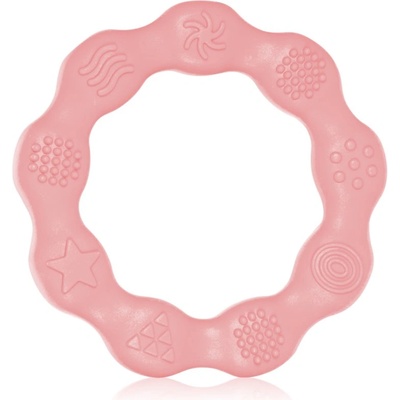 BabyOno Be Active Silicone Teether Ring гризалка Pink
