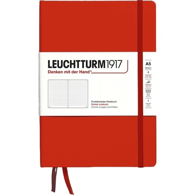 Leuchtturm1917 Тефтер Leuchtturm1917 Natural Colors - A5, червен, страници на точки, твърди корици (367251)