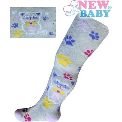 New Baby Froté pančucháčky sivé s mačičkou Sivá