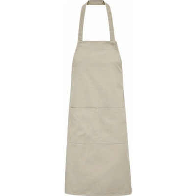 Sol's Dlouhá zástěra z organické bavlny Gamma s laclem s velkou přední kapsou Přírodní 90x75cm L03569