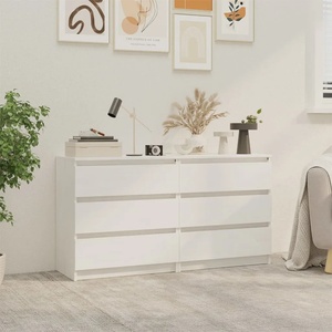 vidaXL Нощни шкафчета, 2 бр, бели, 60x36x64 см, бор масив (3093548)