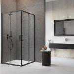 Radaway Квадратна душ кабина с плъзгащи врати Radaway Premium Pro, 90x90 см, профил черен мат (1017090-54-01L+1017090-54-01R)
