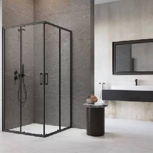 Radaway Квадратна душ кабина с плъзгащи врати Radaway Premium Pro, 90x90 см, профил черен мат (1017090-54-01L+1017090-54-01R)