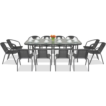 Garden Point Метални мебели за градина Modena/ Bergamo за 12 души с голяма маса Garden Point антрацит (GAP393-12)