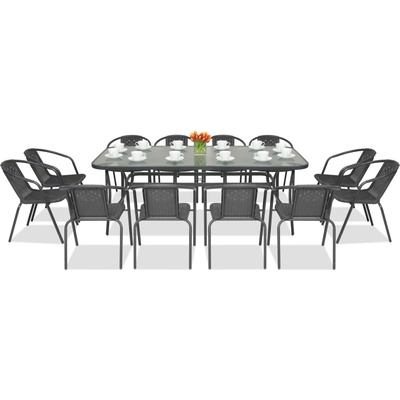 Garden Point Метални мебели за градина Modena/ Bergamo за 12 души с голяма маса Garden Point антрацит (GAP393-12)