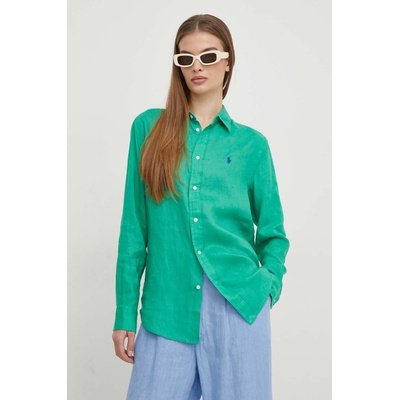 Ralph Lauren Ленена риза Polo Ralph Lauren в зелено със стандартна кройка с класическа яка 211920516 (211920516)