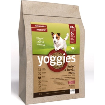 Yoggies minigranule lisované za studena s probiotiky Kuřecí & hovězí maso 2 Kg