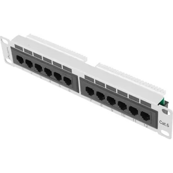 Image 1 of Lanberg Пач панел, Lanberg patch panel 12port 1U 10" CAT. 6, grey (PPU6-9012-S)
