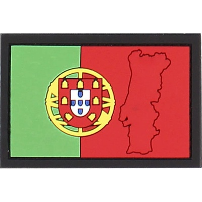 Gumová nášivka 101 Inc vlajka Portugalsko s obrysem - barevná