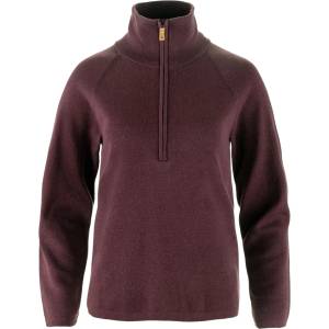 Fjällräven Дамски вълнен пуловер Fjällräven Women's Övik Lite Half Zip Wool jumper - Port (105-7040-0315)