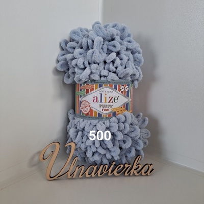 Alize Puffy Fine 500 modro sivá