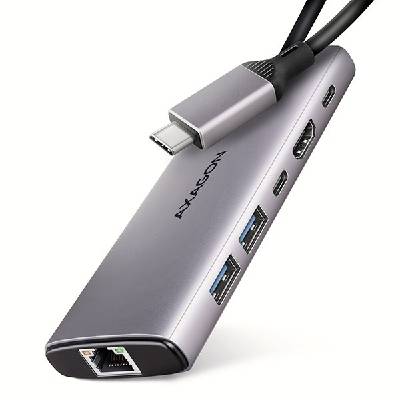 AXAGON HMC-6G2L, USB 10Gb/ s hub, 2x USB-A, 1x USB-C, HDMI 4k/ 60, RJ-45, PD 100W, kabel USB-C 15cm HMC-6G2L