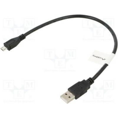 Lanberg CA-USBM-10CC-0003-BK USB 2.0, USB A vidlice,USB B micro vidlice, zlacený, 0,3m