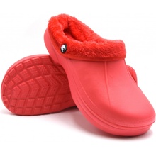 TexBase dámské clogsy plné s kožíškem červená