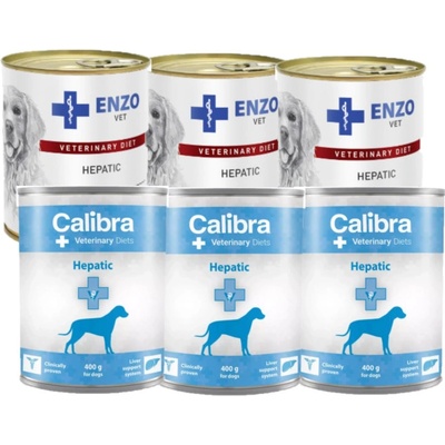Calibra VD Dog Hepatic 6 x 400 g a Enzo Vet Hepatic 6 x 400 g