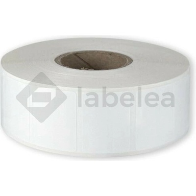 Labelea Polyetylénové samolepiace etikety 32x25 mm odolné biele lesklé plastové pre termotransfer 2400 etikiet na rolke Biela Vnútorný priemer dutinky 40 mm EKF032025WPE024D